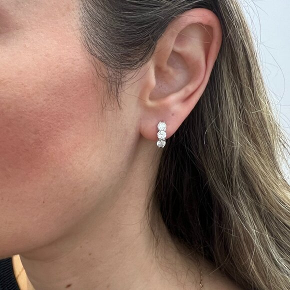 Lab Grown Diamond Huggie Hoop Earrings1.80 CTWGift for Mom or Wife